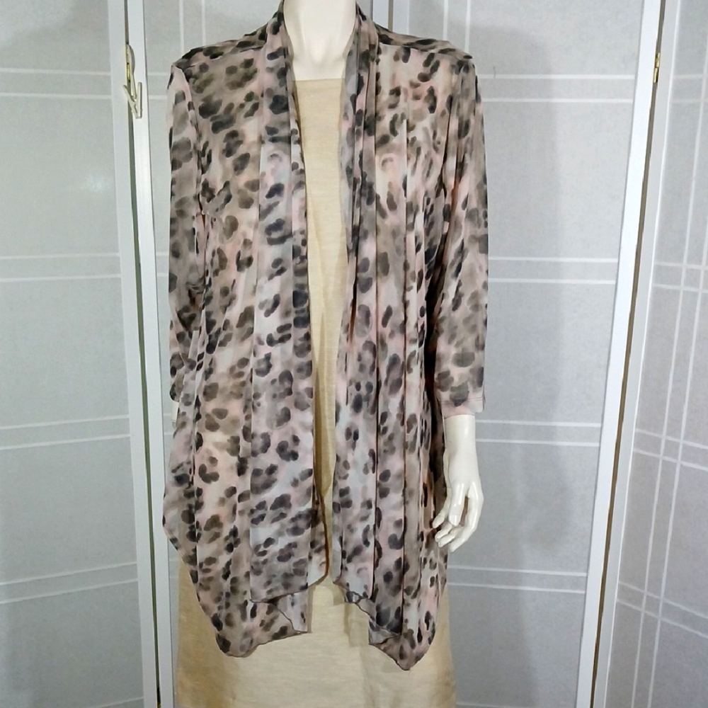 Chicos Animal Print Sheer Jacket
